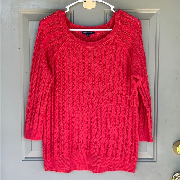 American Eagle Outfitters Sweaters - American Eagle Cable Sweater Red Size Large